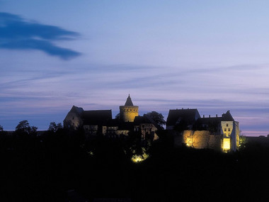 Mildenstein Castle at night